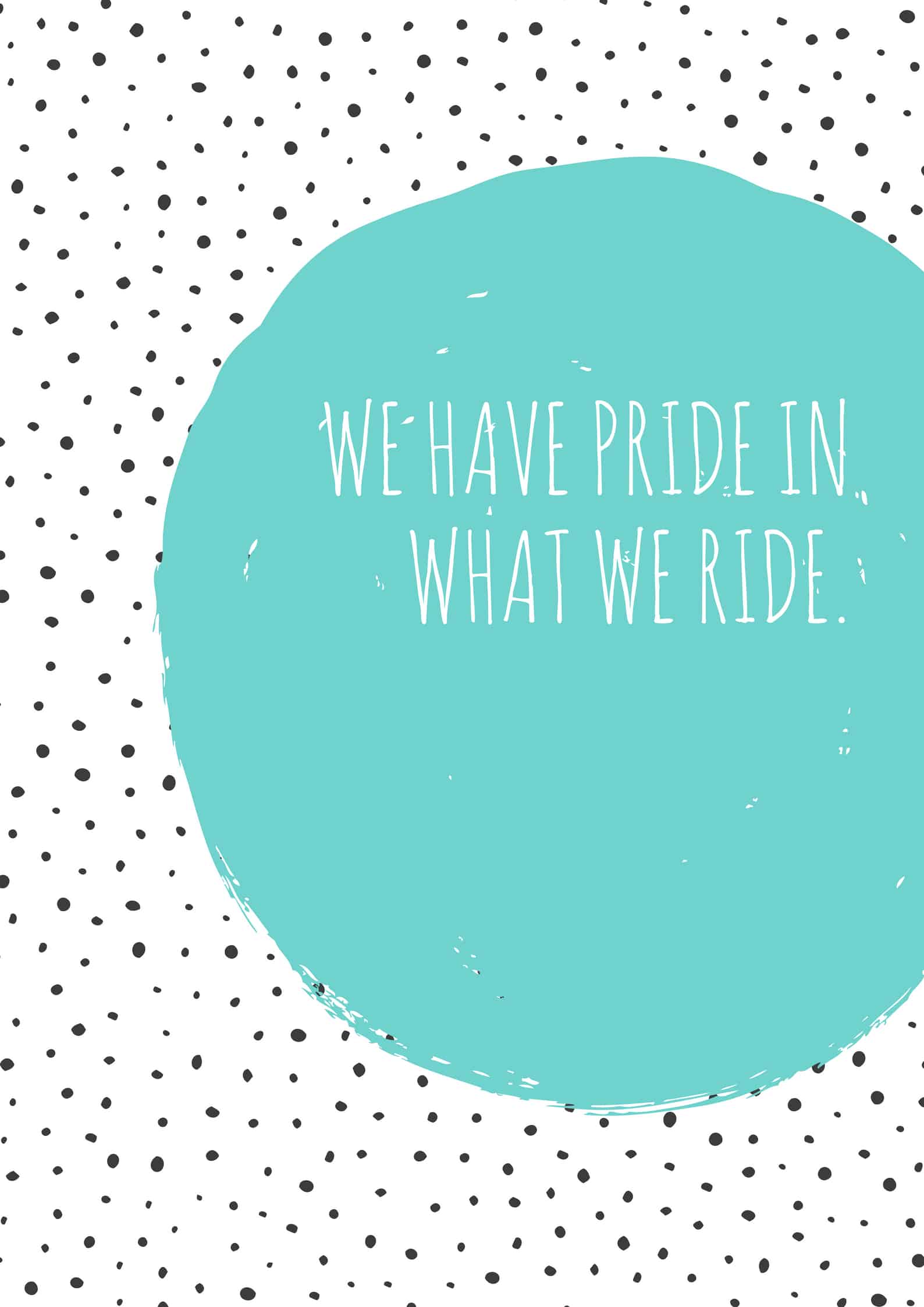 We have pride in what we ride.